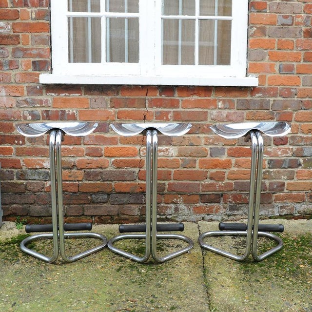 Vintage Chrome Tractor Stool attributed to Rodney Kinsman for Omk Design, 1960s, Set of 3 For Sale - Image 11 of 13