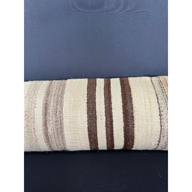 Contemporary Turkish Hemp Pillow Cushion Natural Beige Brown Cushion Cover 12x46 For Sale - Image 3 of 4