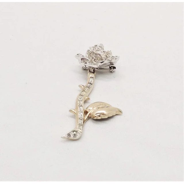 Vintage Signed Jomaz Rose Detachable Stem Brooch For Sale In Philadelphia - Image 6 of 10