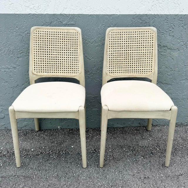 Wood Safavieh Reinhardt Rattan Dining Chairs - Set of 6 For Sale - Image 7 of 12