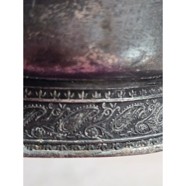 Gray Antique Hand-Formed Pewter Mug With Ornate Handle and Inscription For Sale - Image 8 of 8