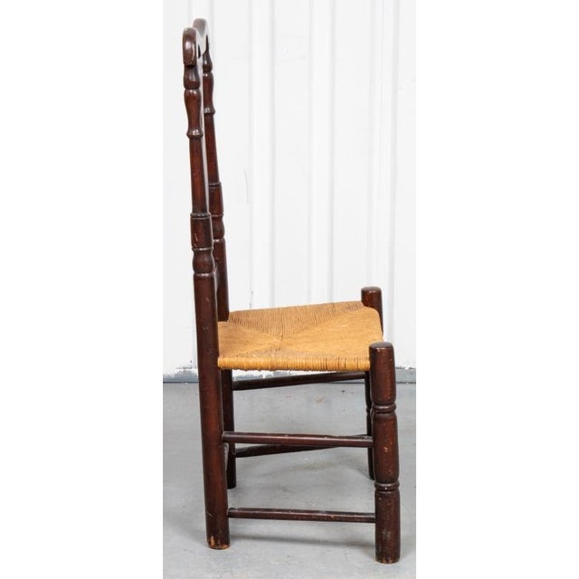 Late 19th Century Mahogany Side Chair with Rush Seat For Sale - Image 5 of 6