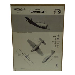 Vintage WWII Aircraft "Douglas Dauntless" Recognition Poster For Sale