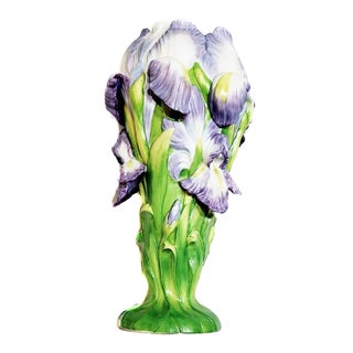 The Indigo Iris Spring Vase by Franklin Mint For Sale