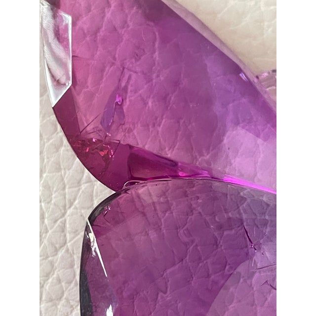 1960s Large Acrylic Purple Butterfly Lamp Finial For Sale - Image 4 of 7