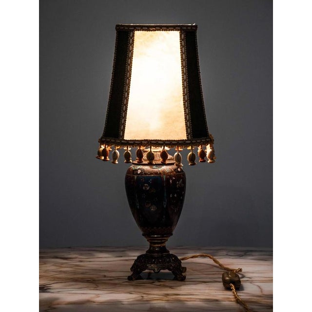 Antique Chinese Cloisonne Table Lamp For Sale - Image 4 of 12