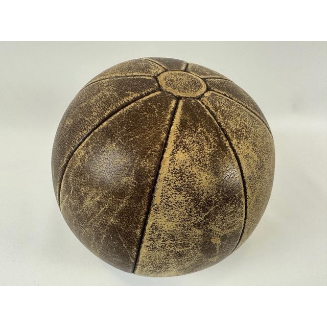 Leather Medicine Ball, Poland, 1950s For Sale - Image 6 of 9