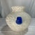 Contemporary Blue and White Vintage Murano Italian Art Glass Vase Featuring a Frosted and Textured Scavo Body For Sale - Image 3 of 5