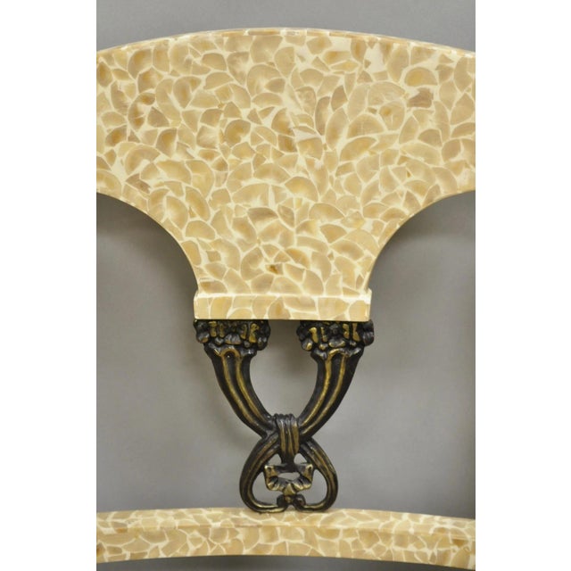 Late 20th Century Late 20th Century Enrique Garcel Tessellated Stone Inlay Regency Style Dining Chairs - Set of 6 For Sale - Image 5 of 12