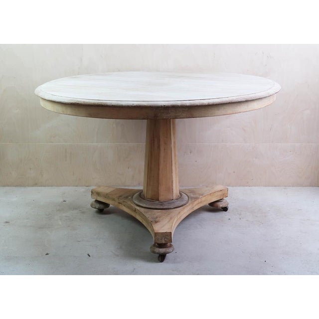 Large Antique Round Bleached Table, 1835 For Sale - Image 6 of 9