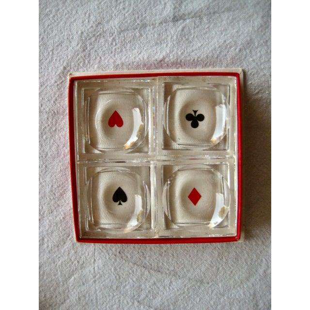 Modern 1960s Baccarat Crystal Paying Card Symbols Nuts Dish For Sale - Image 3 of 10