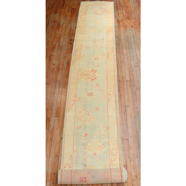 2000 - 2009 Early 21st Century Turkish Oushak Runner - 2'6" x 21' For Sale - Image 5 of 18