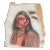 Native Indian Chief Portrait Oil Painting on Marble Slab #1 For Sale