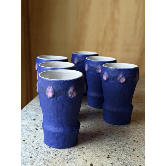 1970s Hoy Sculptural Ceramic Cups, 1980s, Set of 6 For Sale - Image 5 of 13