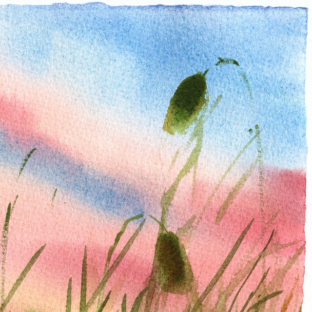 2020s Poppies 2 - Original Botanical Floral Watercolor Painting on Paper For Sale - Image 5 of 6
