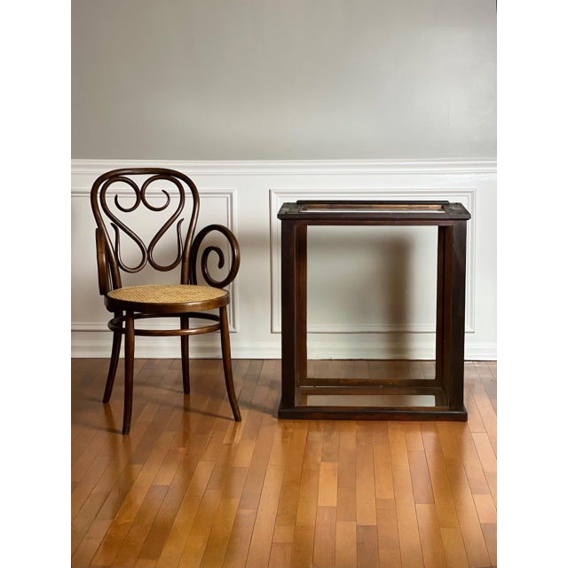 Antique English Six-Pane Glass and Mahogany Display Showcase Vitrine, C. 1900 For Sale - Image 14 of 14