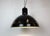 Industrial Black Enamel Factory Pendant Lamp, 1950s For Sale - Image 9 of 18