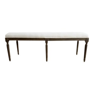 Restoration Hardware Linen Bench For Sale