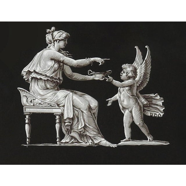 Seated Venus & Cupid, 19th Century, Antique Gouache Painting For Sale - Image 3 of 11
