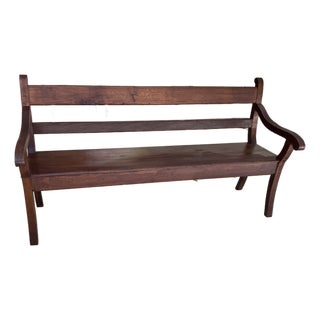 Antique English Oak Bench For Sale
