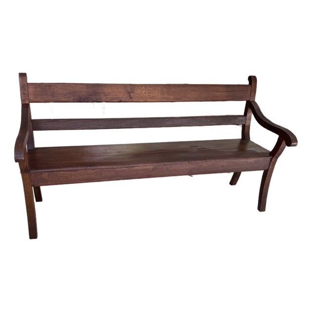 Antique English Oak Bench For Sale