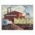 Mid Century Industrial Landscape With Row Houses by Doris Lyons Hoover For Sale
