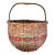 A Large Antique American Primitive Hand Woven Basket With Painted Decoration For Sale