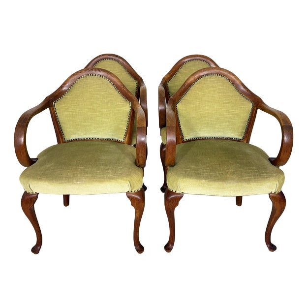 Vintage Chippendale Armchairs, Set of 4 For Sale