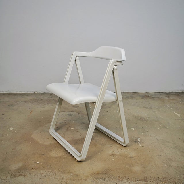 White Folding Chair Borbona by Carlo Hauner for Fanini Fain For Sale - Image 8 of 8