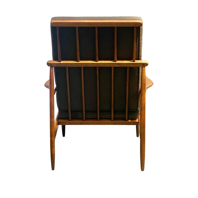 Mid 20th Century Vintage Mid Century Modern Spindle Back Walnut Armchair, Possibly Baumritter For Sale - Image 9 of 12