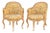 Italian Carved & Cerused Pine French Louis XV Style Barrel Tub Chairs - Pair For Sale
