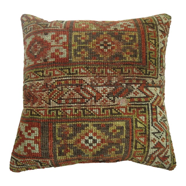 Rustic Persian Rug Pillow For Sale