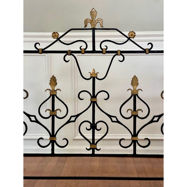 Metal Large French Wrought Iron Chateau Landier Fireplace Screen, 1890s For Sale - Image 7 of 18