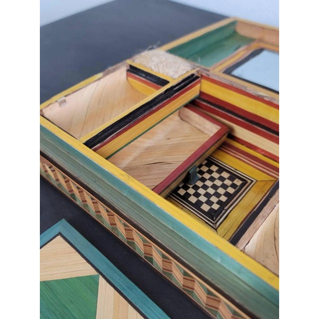 Scarce 18th/19th Century French Provincial Straw Marquetry Sewing Box For Sale In Dallas - Image 6 of 13