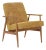 Fox Lounge Chair in Mustard Fabric and Dark Wood, 2023 For Sale