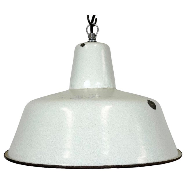 Industrial White Enamel Factory Pendant Lamp from Zaos, 1960s For Sale - Image 17 of 17