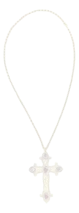 Renaissance Revival Austro-Hungarian Gothic Cross Necklace With Garnets