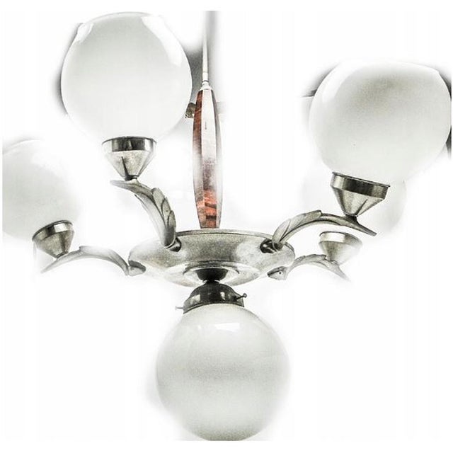 1950s Art Deco Chandelier, Poland, 1950s For Sale - Image 5 of 8