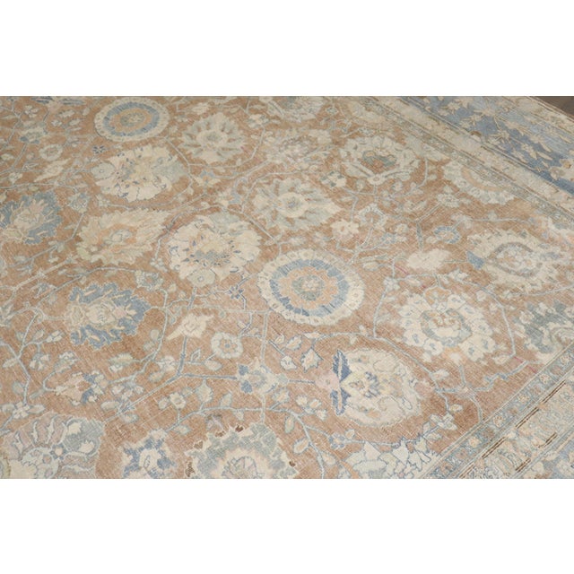 Early 20th Century Antique Zabihi Collection Brown Soft Blue Persian Tabriz Rug - 10' x 12'2" For Sale - Image 5 of 12