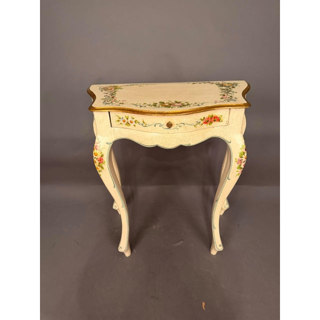 Italian Italian Polychrome Side Table With Drawer, Early 20th Century For Sale - Image 3 of 18