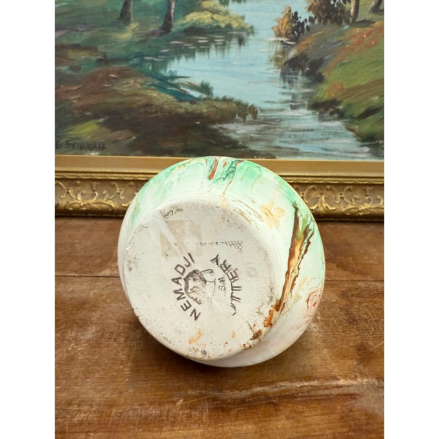 1970s Vintage Stamped Nemadji Pottery Vase Mid Century Modern Style For Sale - Image 5 of 8
