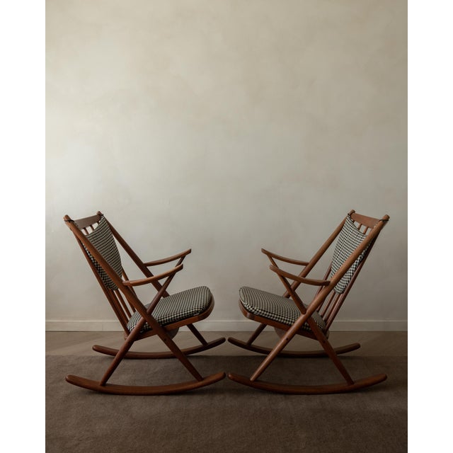 Vintage Danish Teak Rocking Chairs by Frank Reenskaug for Bramin, 1950s, Set of 2 For Sale - Image 4 of 18