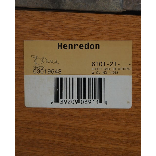 Henredon Chestnut Finish Demilune Marble Top Sideboard For Sale - Image 17 of 18