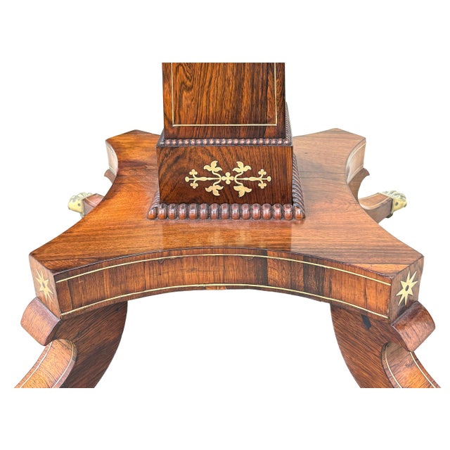 Brown Small Regency Circular Rosewood and Brass Inlaid Centre Table, 1825 For Sale - Image 8 of 16