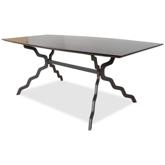 Zanotta Wood and Metal Dining Table For Sale - Image 12 of 12