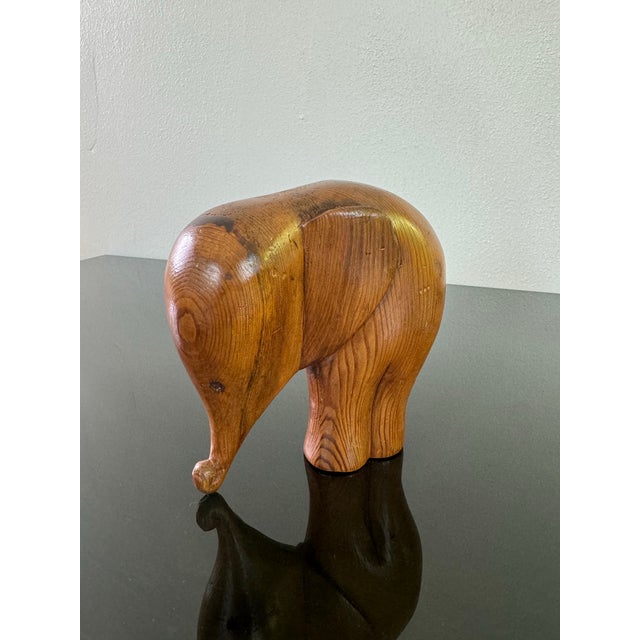 Mid Century Paul Marshall Teak Elephant Statue For Sale - Image 4 of 8