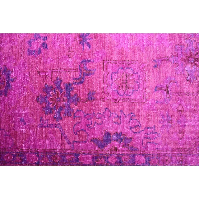 Magenta Ariana Overdye 3'11" X 5'9" Hand-Knotted Luxury Rug – Magenta For Sale - Image 8 of 10
