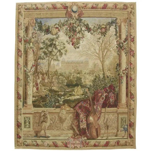 19th Century Vintage Woven Scene Tapestry For Sale - Image 5 of 9
