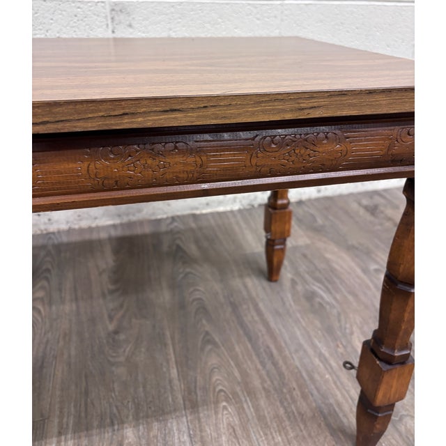 Vintage Jacobean Revival Style Coffee Table Side Table End Table For Sale - Image 4 of 10