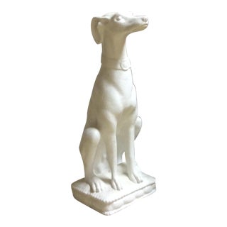 White Whippet Statue For Sale